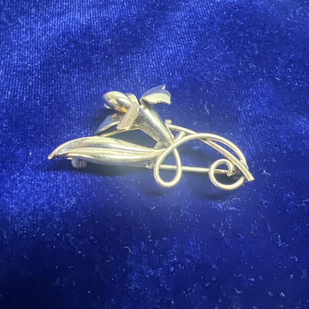 Carl Art 12k Gold Filled Flower Brooch Pendant